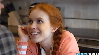 Petite redhead teen daughter